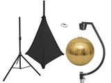 EUROLITE Set sfera a specchi 50cm dorata con stand e cover nera per treppiede