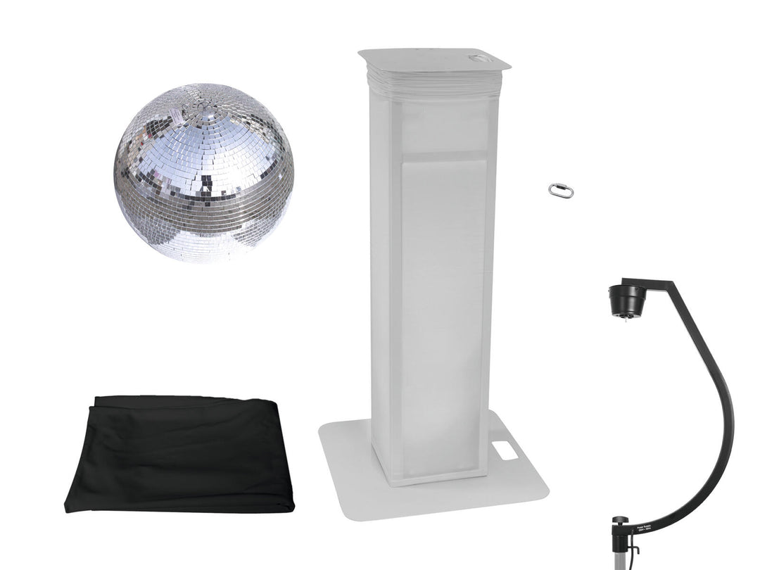 EUROLITE Set palla a specchi 50cm con stand da palco variabile + Cover nera