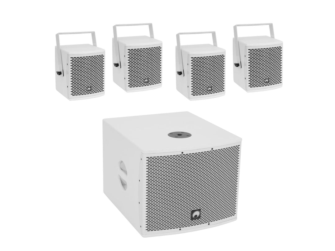 OMNITRONIC Set MOLLY-12A Subwoofer attivo + 4x MOLLY-6 Top 8 ohm, bianco