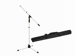 OMNITRONIC Set treppiede per microfono MS-1W con asta + custodia bianca