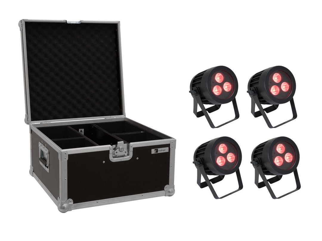 EUROLITE Set 4x LED IP PAR 3x9W SCL Spot + Custodia