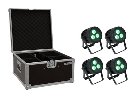 EUROLITE Set 4x LED IP PAR 3x8W QCL Spot + Custodia