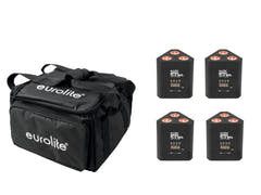 EUROLITE Set 4x AKKU TL-3 QCL RGB+UV Trusslight + SB-4 Borsa morbida