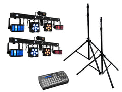 EUROLITE Set 2x LED KLS Laser Bar PRO + Easy Show + supporto per sistema di altoparlanti 2x M-4