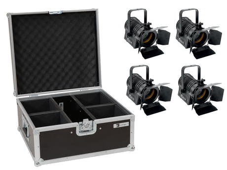 EUROLITE Set 4x LED THA-20PC TRC Spot teatrale bk + Case