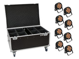 EUROLITE set 8x LED IP PAR 12x9W SCL Spot + case con ruote