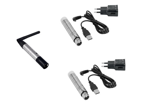 EUROLITE Set QuickDMX 1x Trasmettitore + 2x Ricevitore AKKU