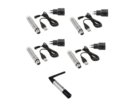 EUROLITE Set QuickDMX 1x trasmettitore + 4x ricevitore AKKU