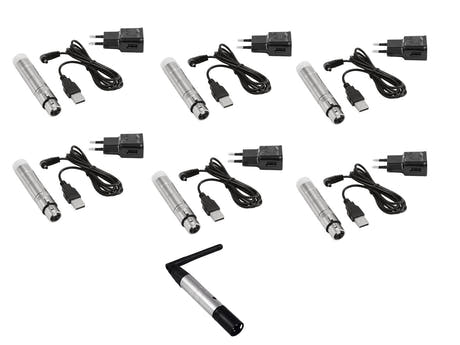 EUROLITE Set QuickDMX 1x Trasmettitore + 6x AKKU Ricevitore