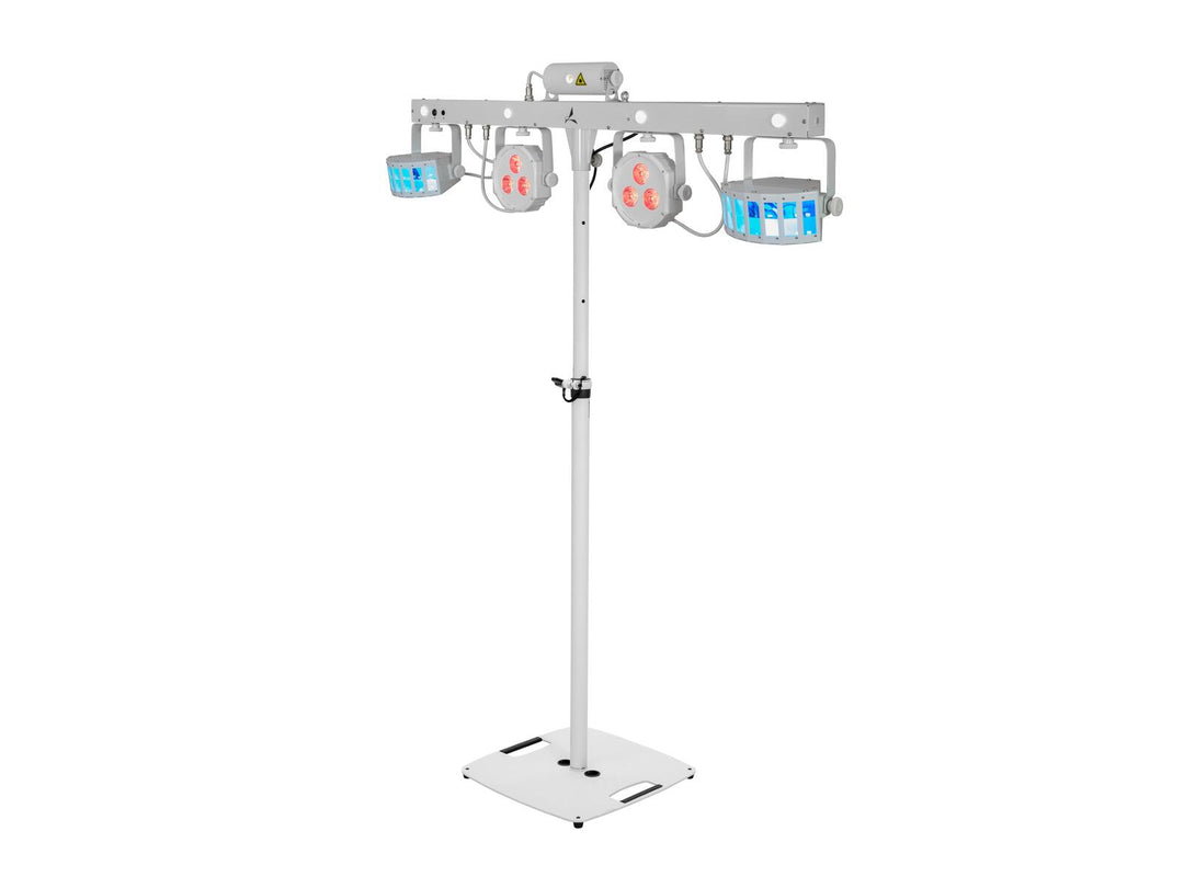 EUROLITE Set LED KLS Laser Bar FX Light Set bianco + Supporto per altoparlante BPS-2 bianco