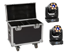 EUROLITE Set 2x LED TMH-H90 + Custodia con ruote
