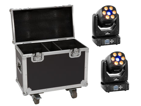 EUROLITE Set 2x LED TMH-H90 + Custodia con ruote