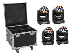 EUROLITE Set 4x LED TMH-H90 + case con ruote