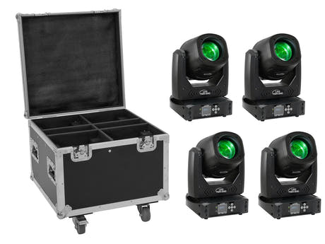 EUROLITE Set 4x LED TMH-B90 + Custodia con ruote