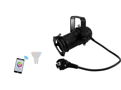 EUROLITE Set PAR-16 Faretto bk + LED GU10 RGB/WW/CW WiFi
