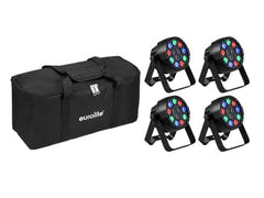 EUROLITE Set 4x AKKU Mini PARty RGBW Spot MK2 + Borsa morbida