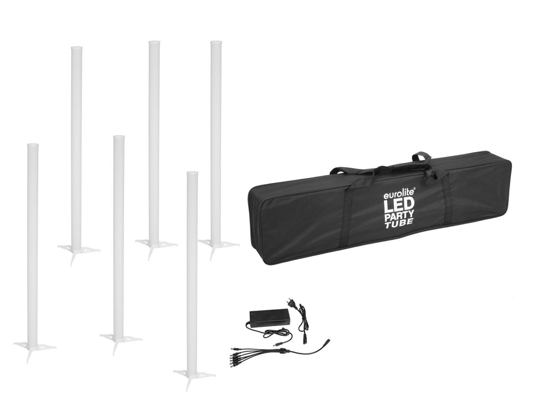 EUROLITE set 6x AKKU LED Party Tube IR + caricatore + borsa morbida