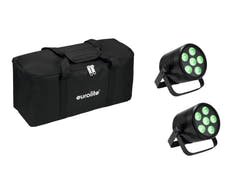 EUROLITE Set 2x AKKU PAR 6 QCL + Borsa morbida