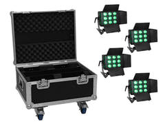 EUROLITE Set 4x LED CLS-9 QCL RGB/WW 9x7W + Custodia