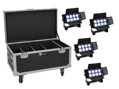 EUROLITE Set 4x Multiflood IP 8x10W RGBW Wash + Custodia