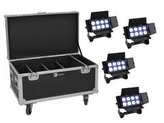 EUROLITE Set 4x Multiflood IP 8x10W RGBW Wash CRMX + Custodia