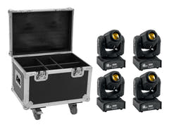 EUROLITE Set 4x LED TMH-17 Spot + Custodia con ruote