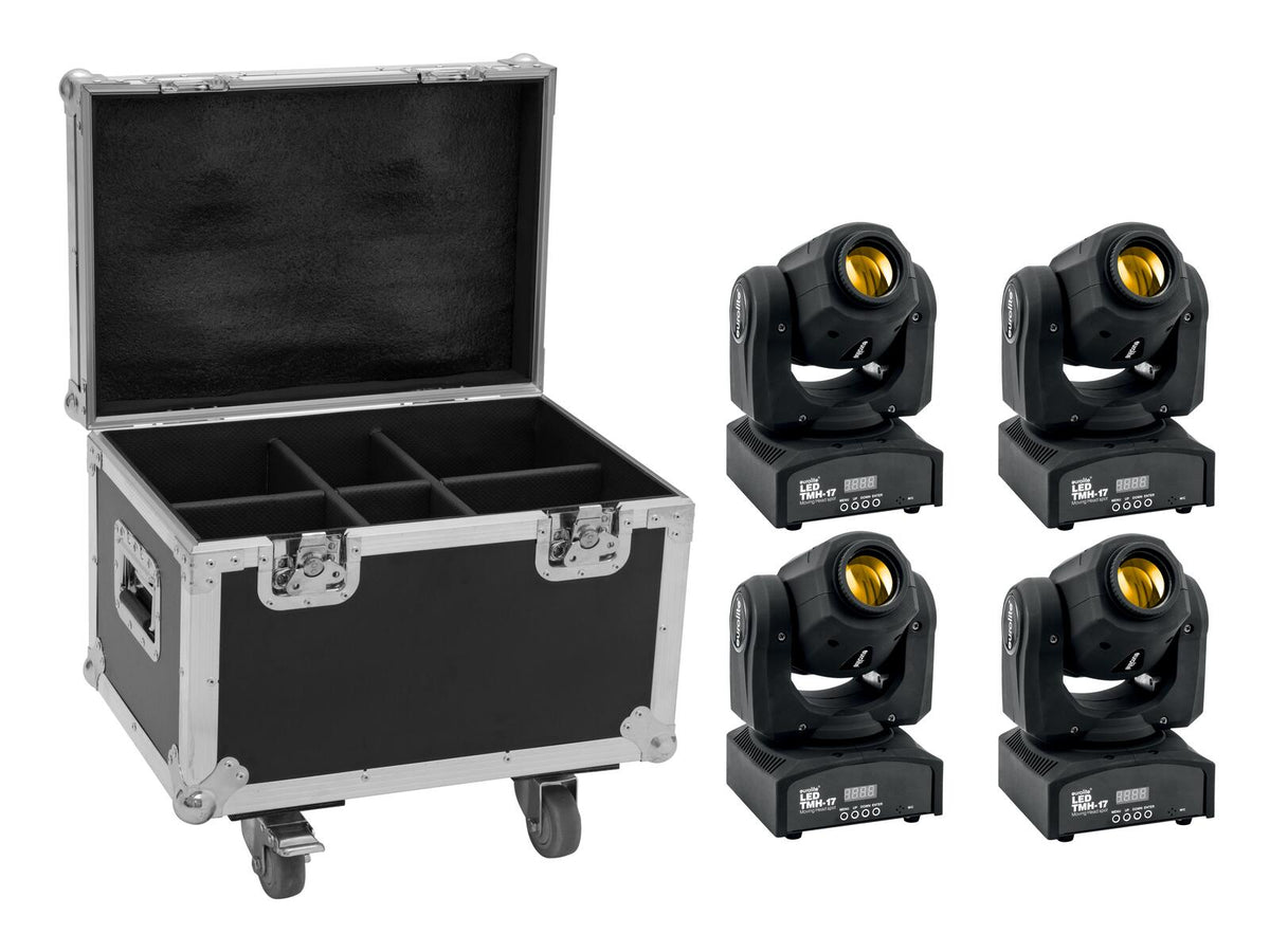 Eurolite Set 4x LED TMH-17 Teste Mobile + Flightcase