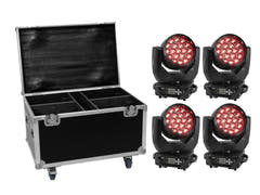 EUROLITE Set 4x LED TMH-X4 + Case con ruote