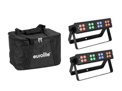EUROLITE Set 2x LED Silent Bar 16x4W RGB/WW + Borsa morbida