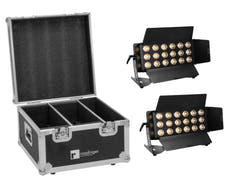 Set EUROLITE 2x LED CLS-18 QCL RGB/WW 18x7W + Flightcase