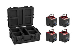 EUROLITE Set 4x AKKU UP-4 QCL Spot QuickDMX MK2 + Custodia in plastica