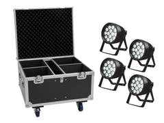 EUROLITE Set 4x LED IP PAR 14x10W HCL + custodia da trasporto