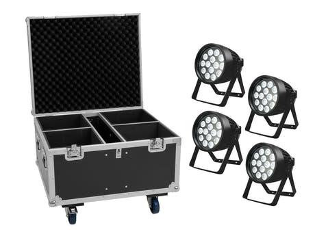EUROLITE Set 4x LED IP PAR 14x10W HCL + custodia da trasporto