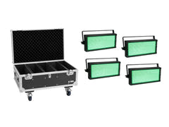 EUROLITE Set di 4x LED Strobe SMD PRO 864 DMX RGB + Flightcase