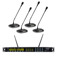 Renton Pro Sistema Microfonico Conferenza Wireless (4 canali)