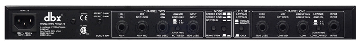 dbx 234S Stereo 2/3-Way, Mono 4-Way Crossover