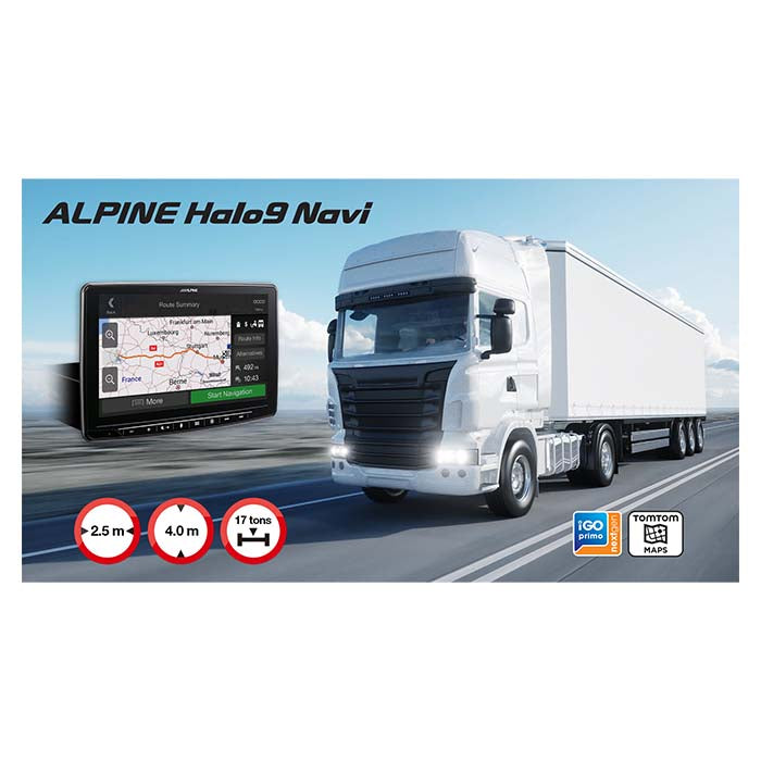 Alpine INE-F904DC Halo9 con navigazione e mappe per camion