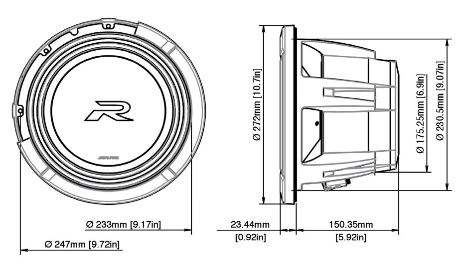 Alpine R2-W10D2 Type-R subwoofer da 10" a 2 Ohm