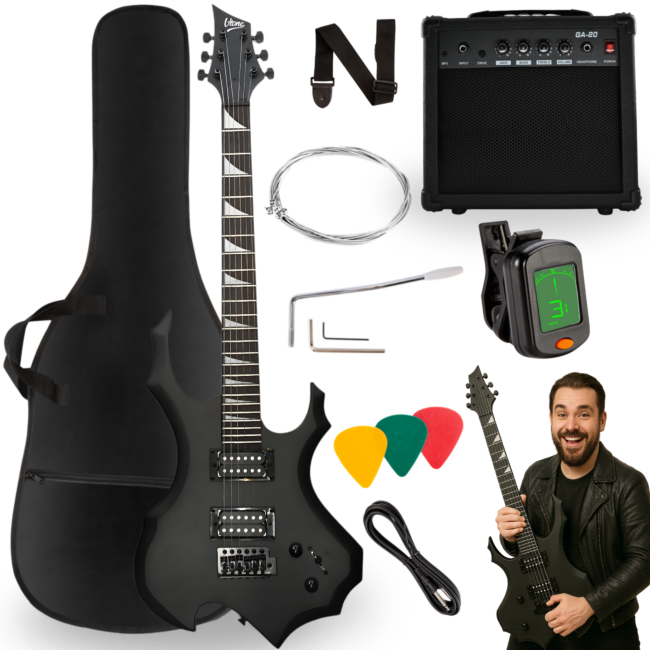 V-TONE EGS 39 MBK pacchetto chitarra elettrica 4/4, nero