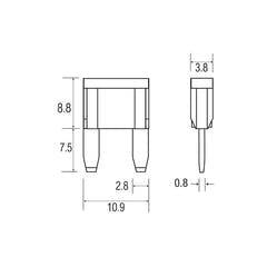 Presa Ampire per fusibile Mini ATO 10A (ACS) - 1 pz.