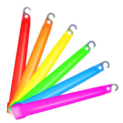 25 Bastoncini luminosi 6'' con cordino (Giallo)