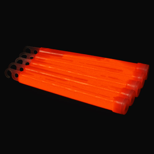 25 pezzi di bastoncini luminosi 6'' con cordino (Arancione)
