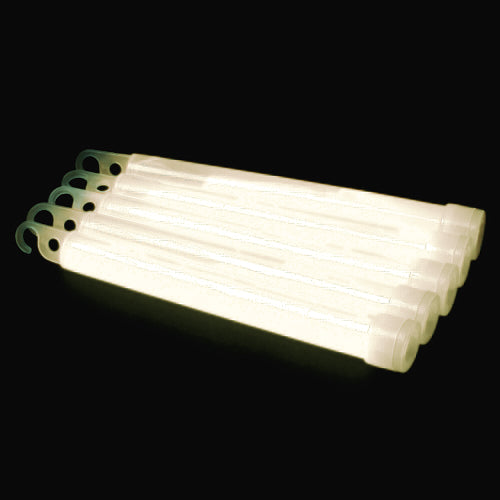 25 pezzi di bastoncini luminosi 6'' con cordino (Bianco)