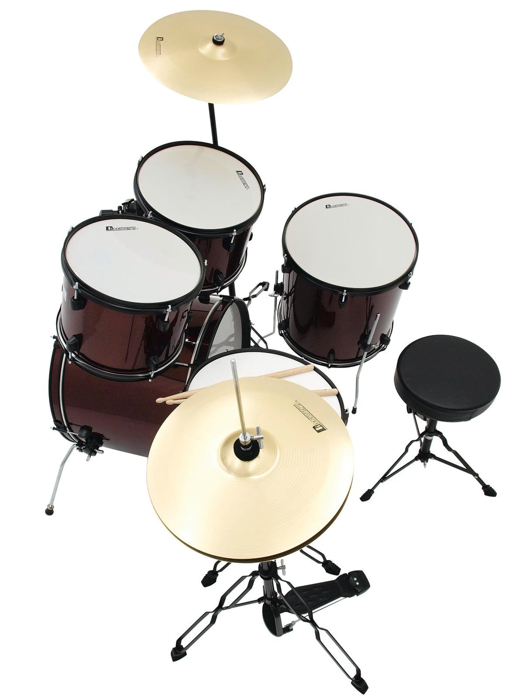 DiMavery DS-200 Set di Batteria, Rosso