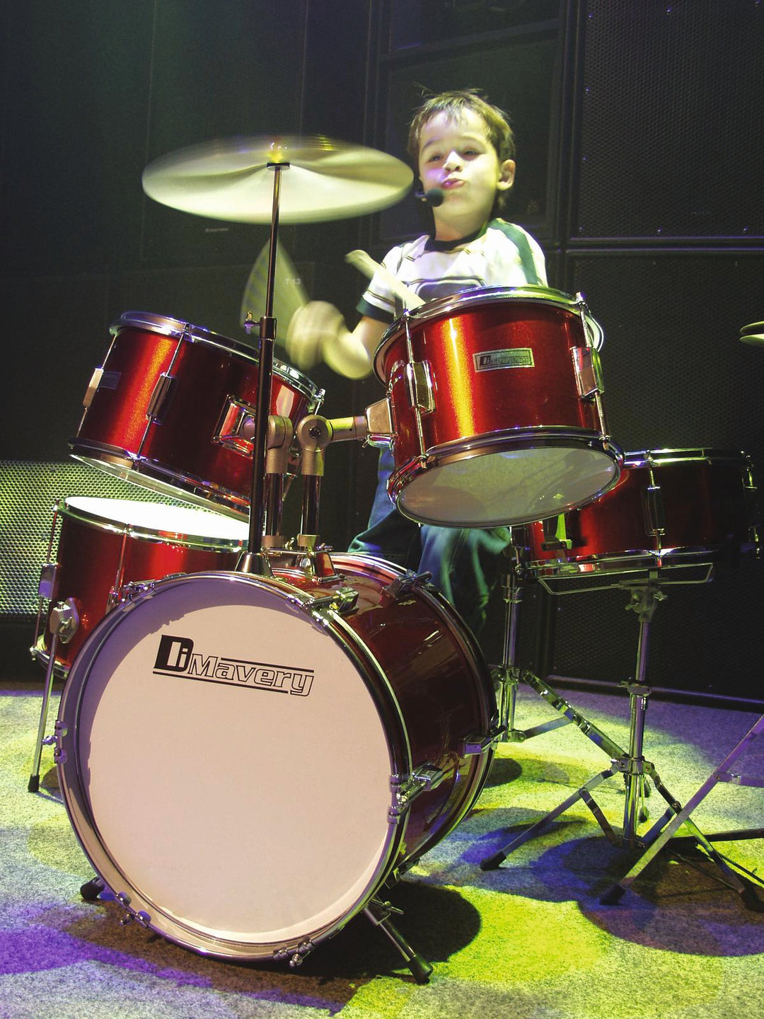 DiMavery JDS-305 Set di Batteria per Bambini (Rosso)