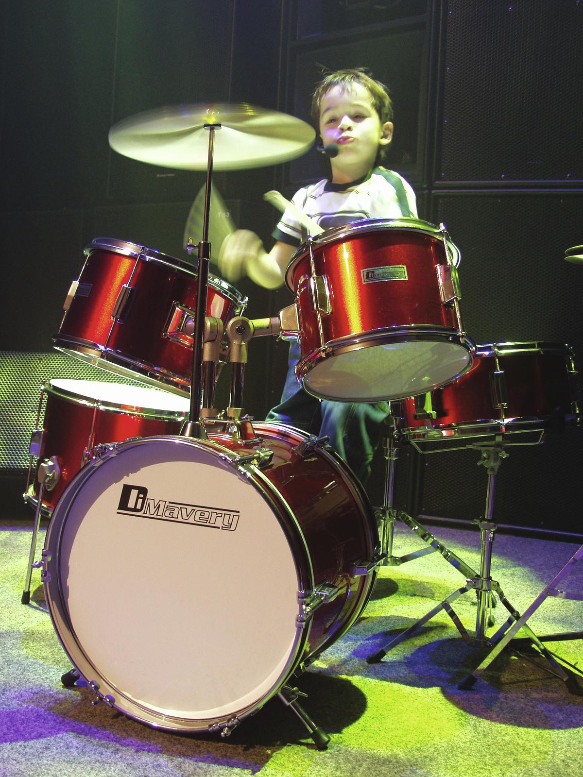 DiMavery JDS-305 Set di Batteria per Bambini (Rosso)
