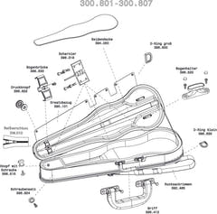 GEWA Zaino assemblaggio Form custodia sagomata per violino/viola - 2 cinghie da zaino