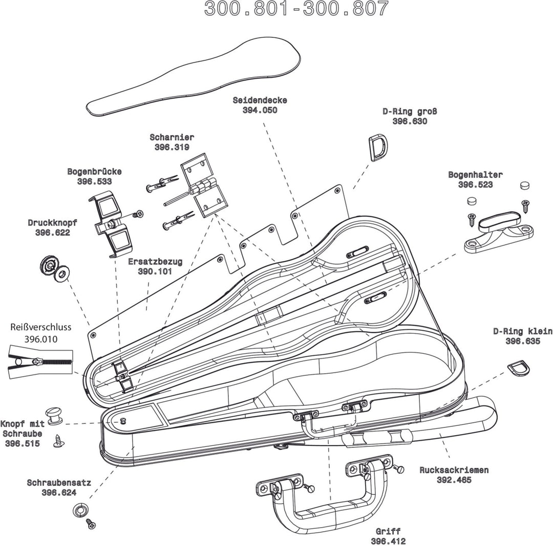 GEWA Zaino assemblaggio Form custodia sagomata per violino/viola - 2 cinghie da zaino