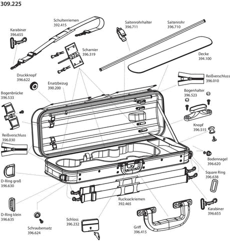GEWA tracolle per il trasporto Custodia sagomata per violino/viola - tracolla, 1 pezzo