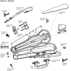GEWA Zaino assemblaggio Form custodia sagomata per violino/viola - 2 cinghie da zaino